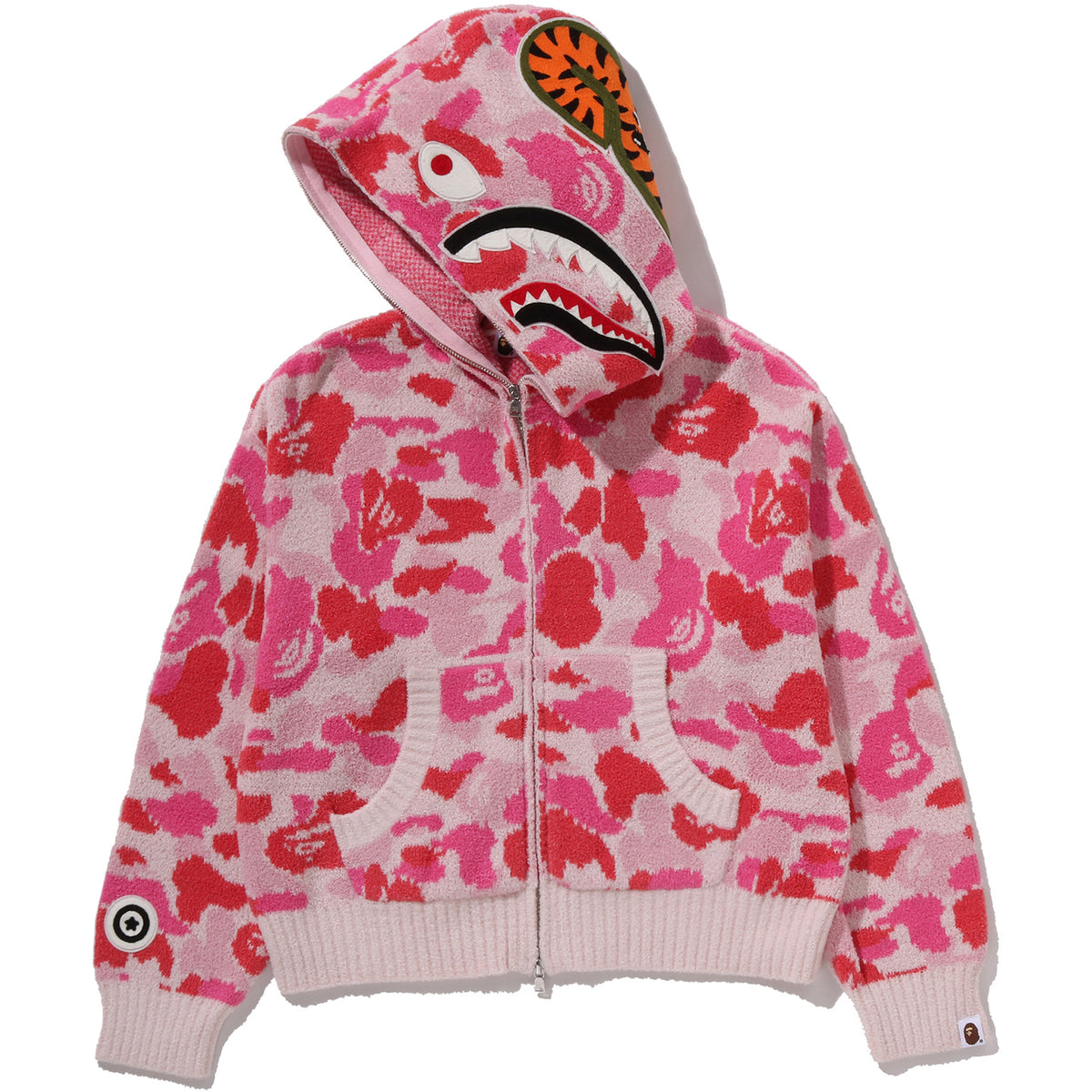ABC CAMO TOWEL JACQUARD SHARK CROPPED FULL ZIP HOODIE LADIES