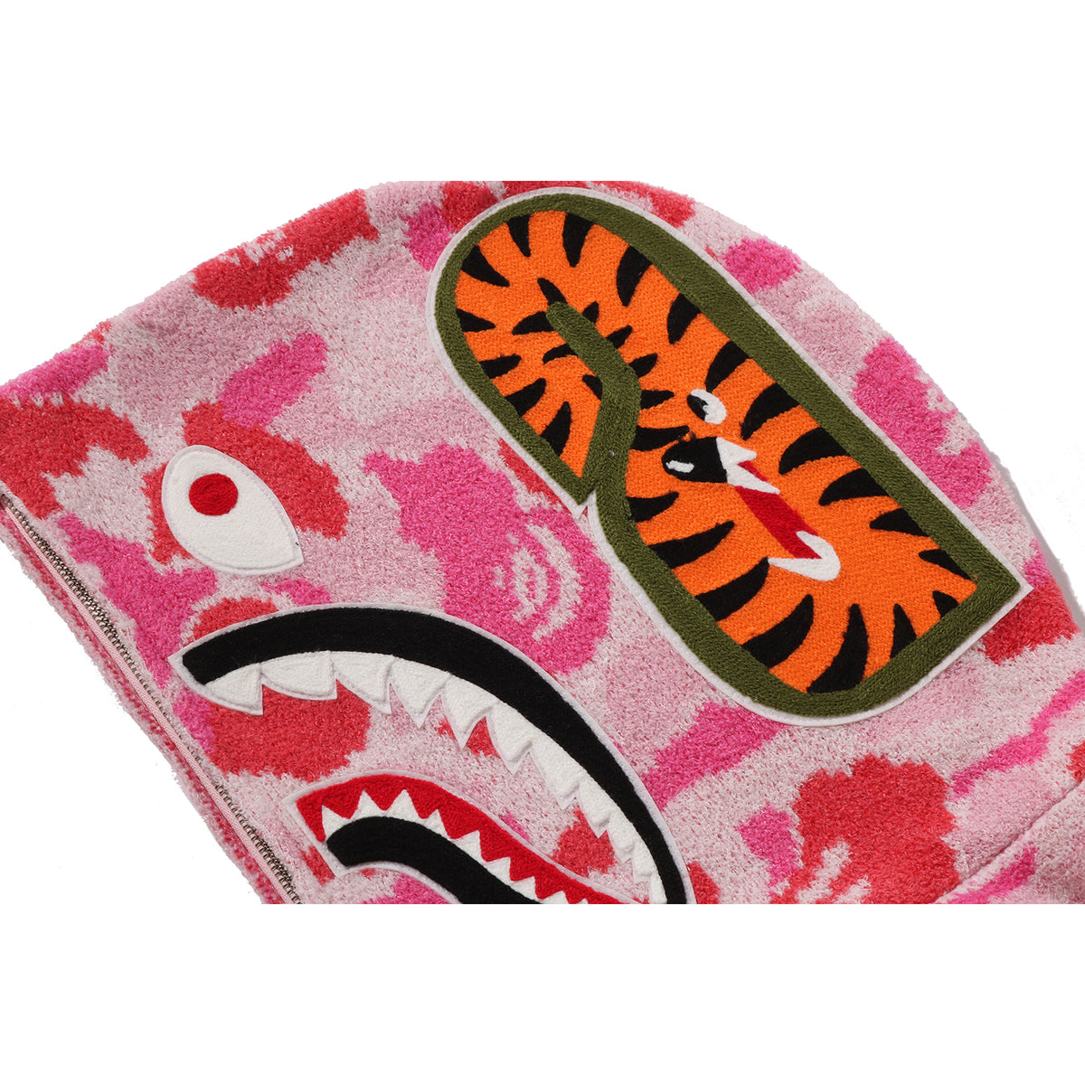 ABC CAMO TOWEL JACQUARD SHARK CROPPED FULL ZIP HOODIE LADIES