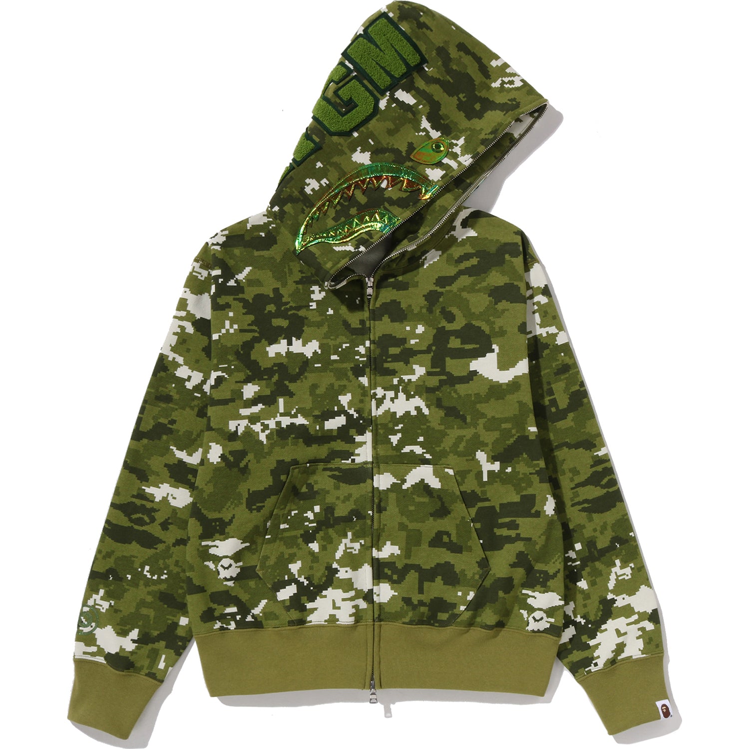 MULTI PIXEL CAMO SHARK FULL ZIP HOODIE LADIES – us.bape.com MULTI PIXEL CAMO SHARK FULL ZIP HOODIE LADIES – us.bape.com