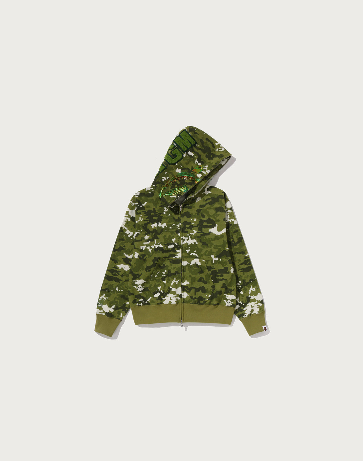 MULTI PIXEL CAMO SHARK FULL ZIP HOODIE LADIES