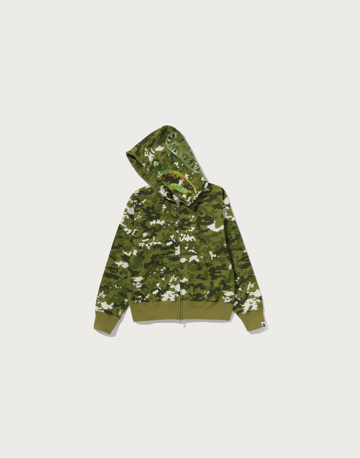 MULTI PIXEL CAMO SHARK FULL ZIP HOODIE LADIES