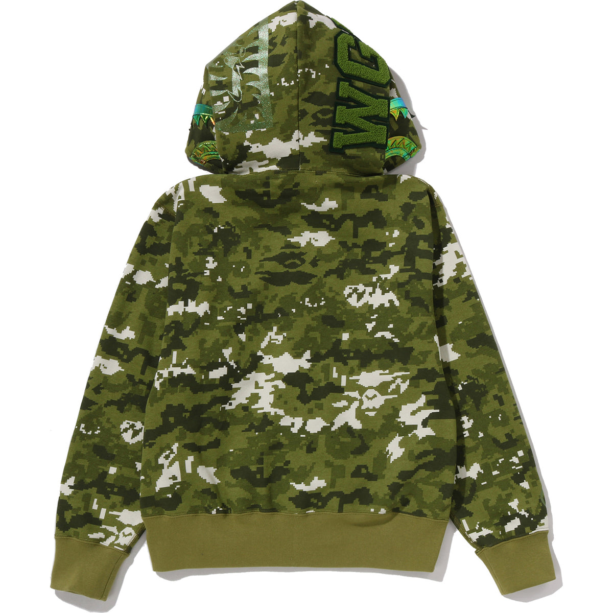 MULTI PIXEL CAMO SHARK FULL ZIP HOODIE LADIES