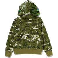 MULTI PIXEL CAMO SHARK FULL ZIP HOODIE LADIES