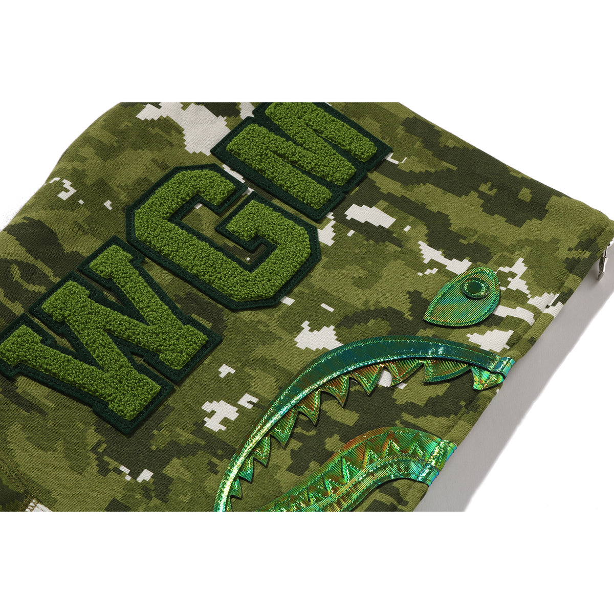 MULTI PIXEL CAMO SHARK FULL ZIP HOODIE LADIES