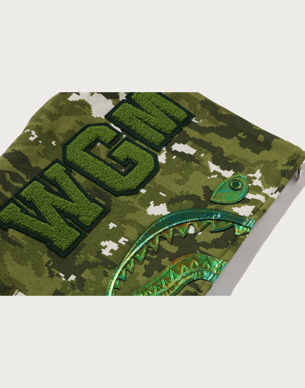 MULTI PIXEL CAMO SHARK FULL ZIP HOODIE LADIES