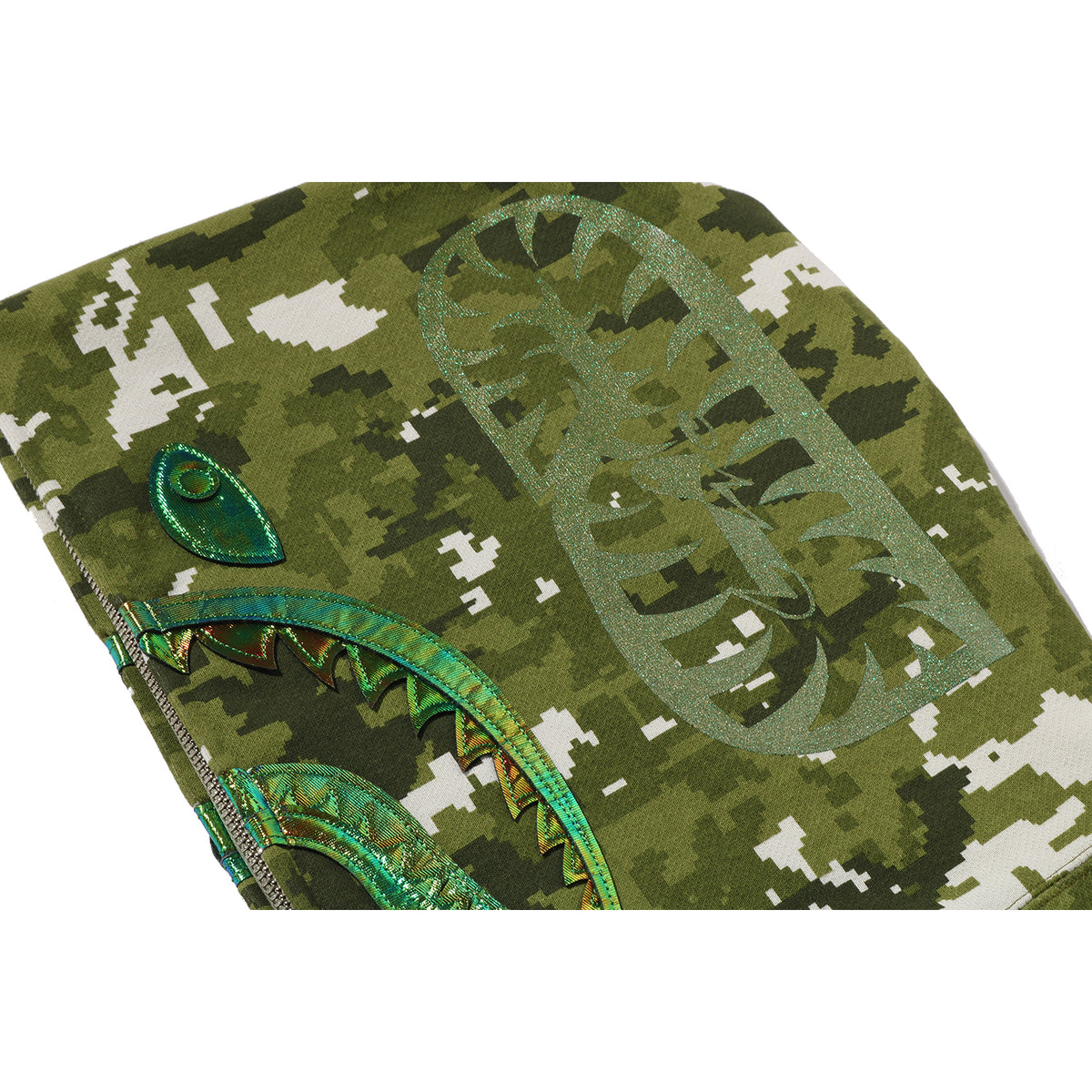 MULTI PIXEL CAMO SHARK FULL ZIP HOODIE LADIES