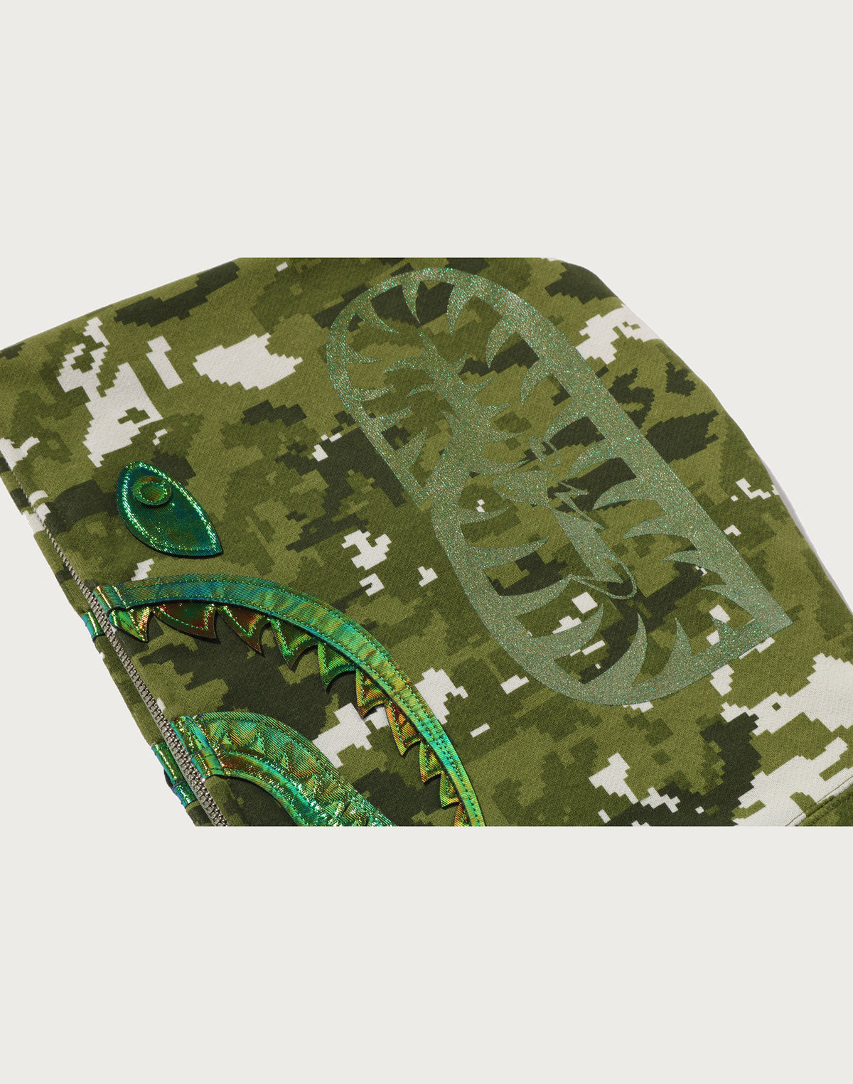MULTI PIXEL CAMO SHARK FULL ZIP HOODIE LADIES
