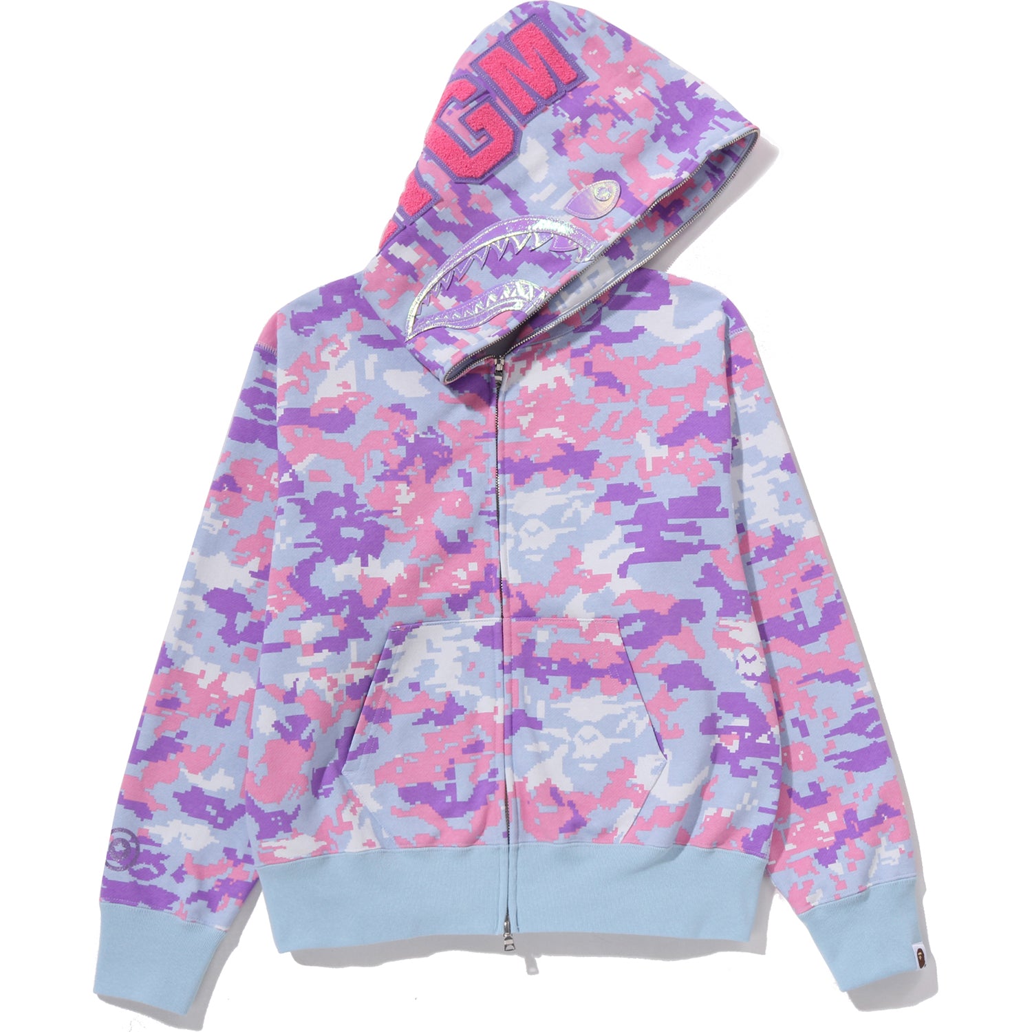 MULTI PIXEL CAMO SHARK FULL ZIP HOODIE LADIES – us.bape.com