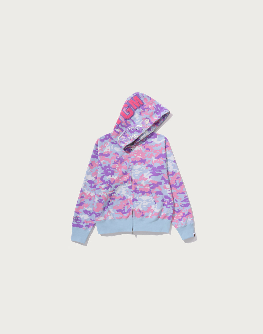 MULTI PIXEL CAMO SHARK FULL ZIP HOODIE LADIES