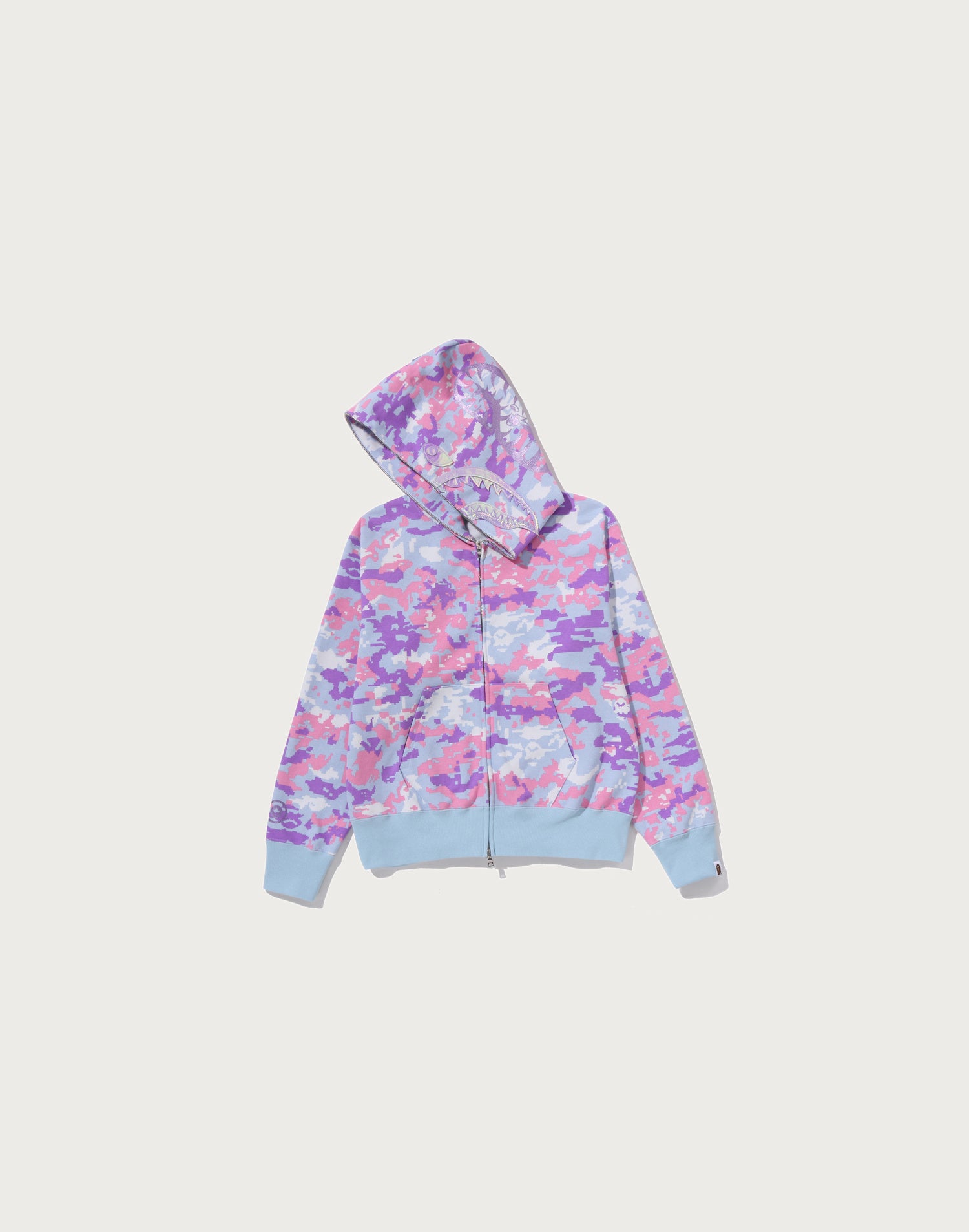 MULTI PIXEL CAMO SHARK FULL ZIP HOODIE LADIES – us.bape.com
