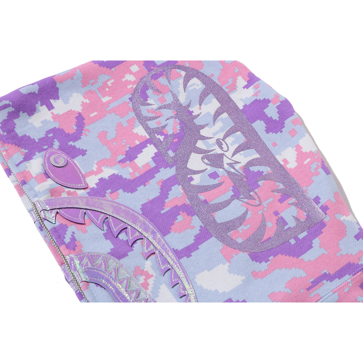 MULTI PIXEL CAMO SHARK FULL ZIP HOODIE LADIES