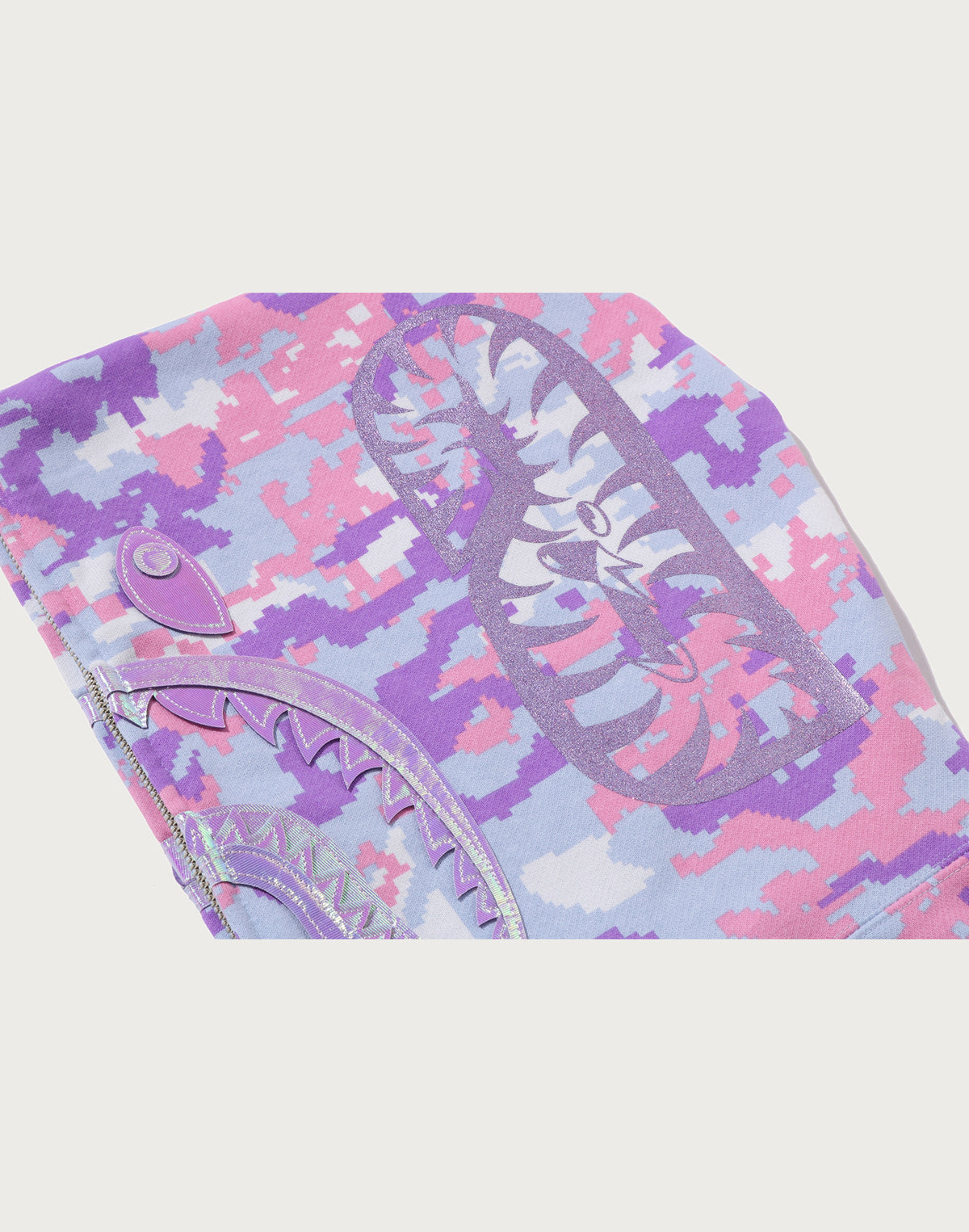 MULTI PIXEL CAMO SHARK FULL ZIP HOODIE LADIES