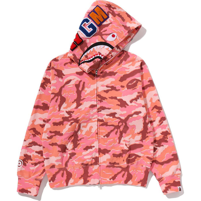 GLITCH WOODLAND CAMO SHARK FULL ZIP HOODIE LADIES