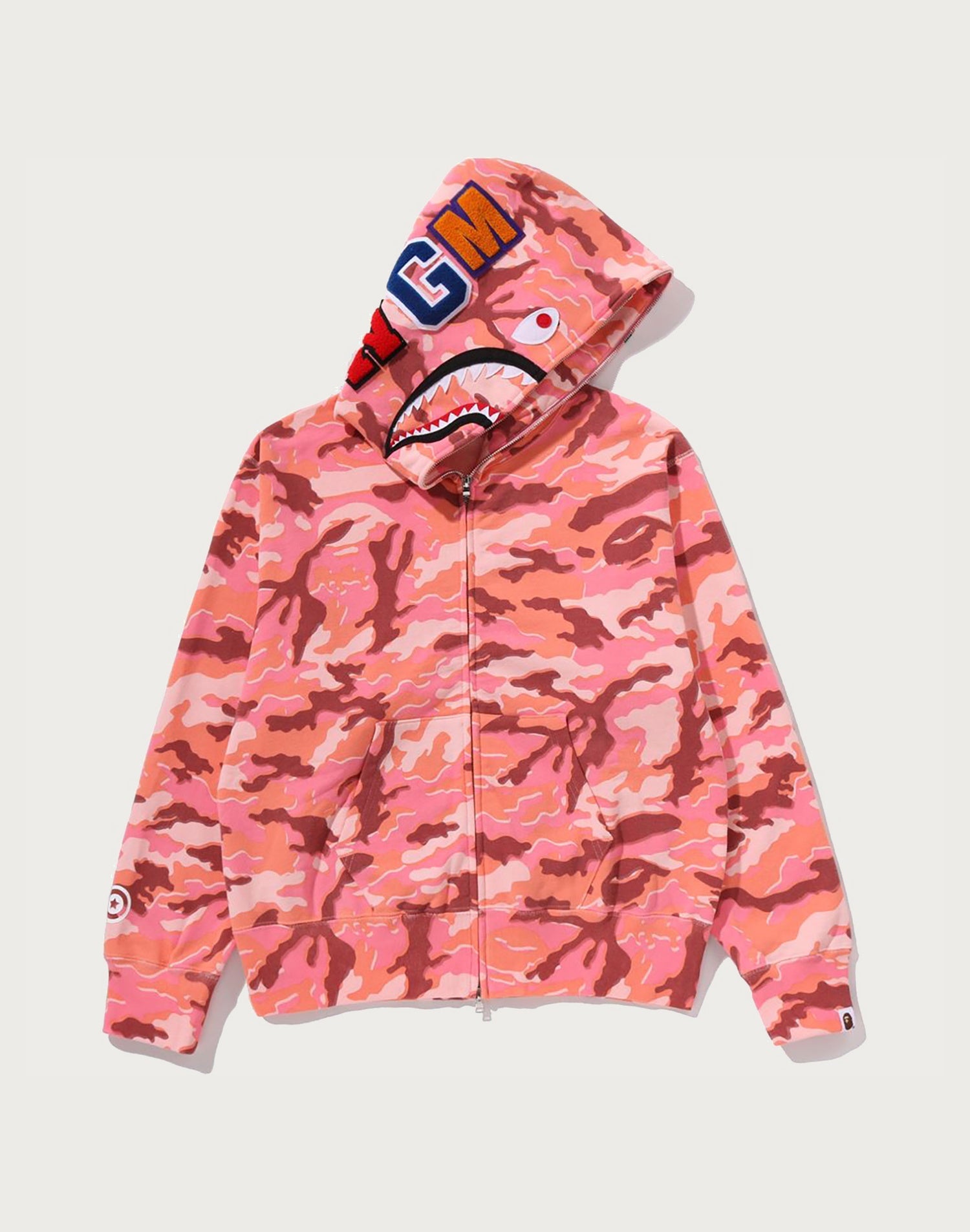 GLITCH WOODLAND CAMO SHARK FULL ZIP HOODIE LADIES