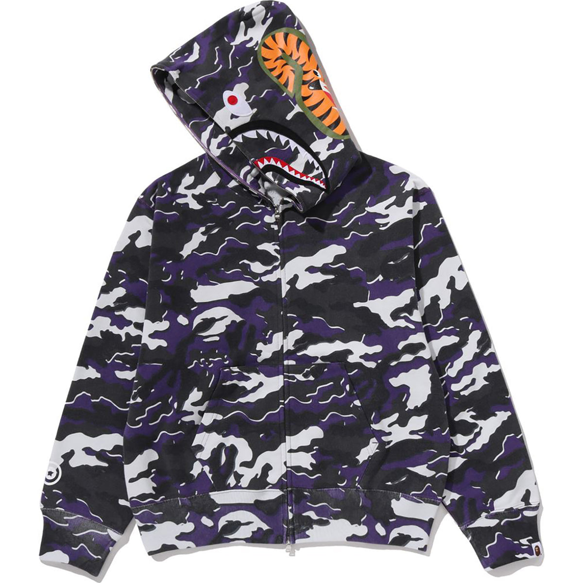 GLITCH WOODLAND CAMO SHARK FULL ZIP HOODIE LADIES