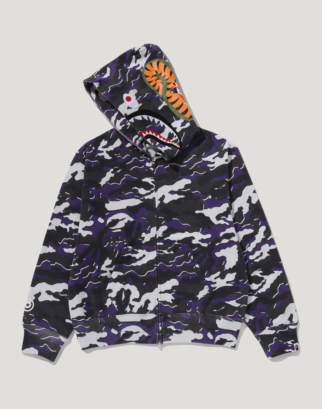 GLITCH WOODLAND CAMO SHARK FULL ZIP HOODIE LADIES