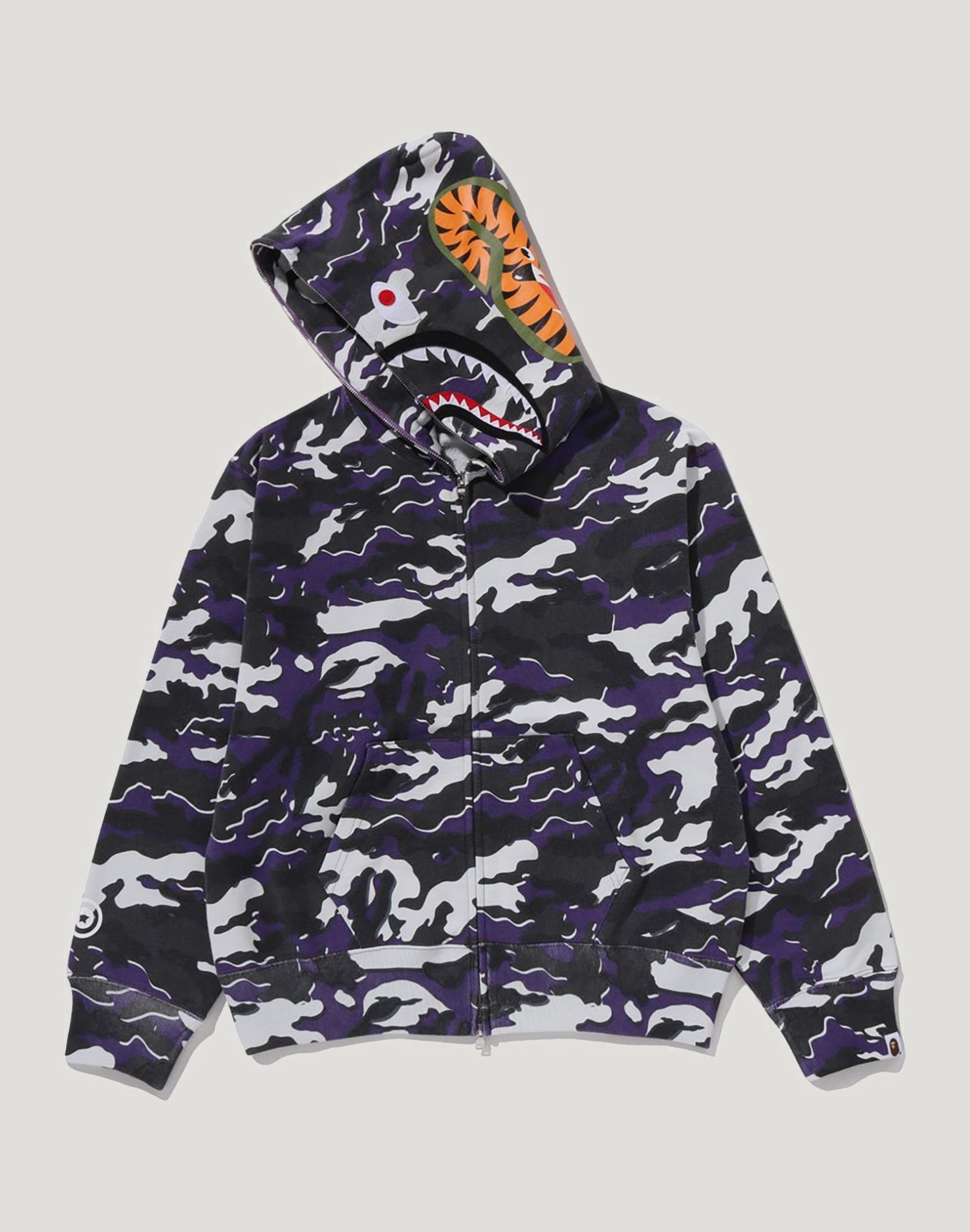 GLITCH WOODLAND CAMO SHARK FULL ZIP HOODIE LADIES