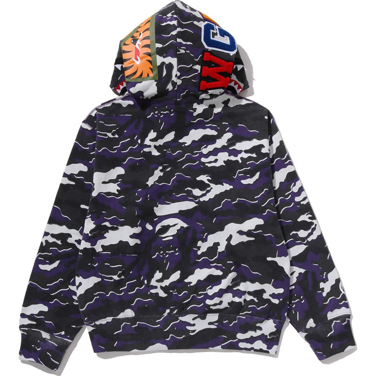 GLITCH WOODLAND CAMO SHARK FULL ZIP HOODIE LADIES