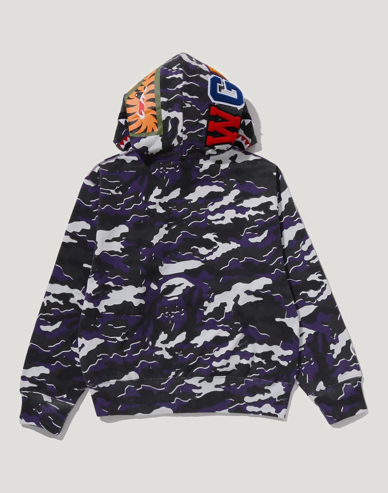 GLITCH WOODLAND CAMO SHARK FULL ZIP HOODIE LADIES