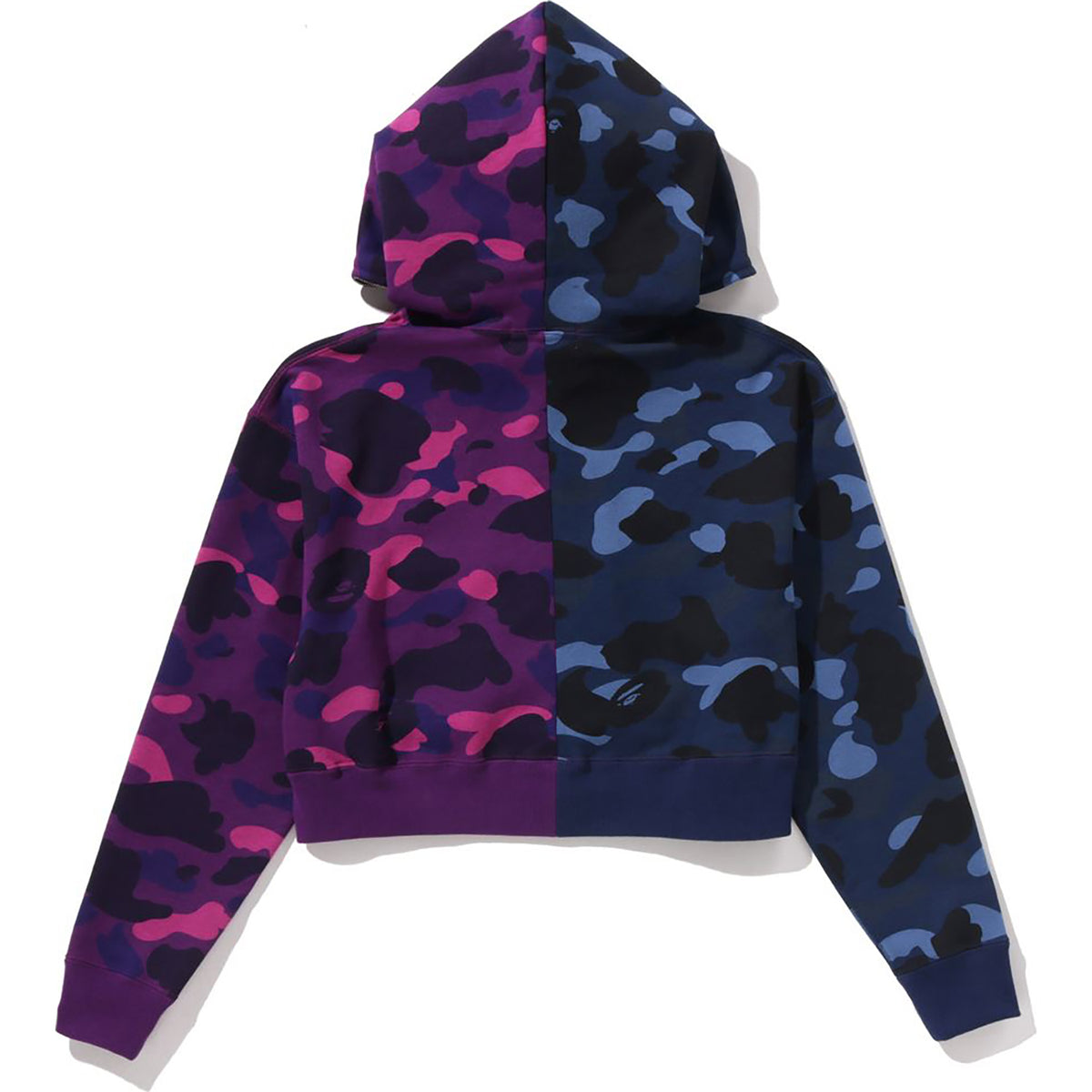 CRYSTAL LOGO COLOR CAMO HALF FULL ZIP HOODIE LADIES