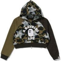 STA OVER PRINT 1ST CAMO CRYSTAL STONE COLLEGE FULL ZIP HOODIE LADIES