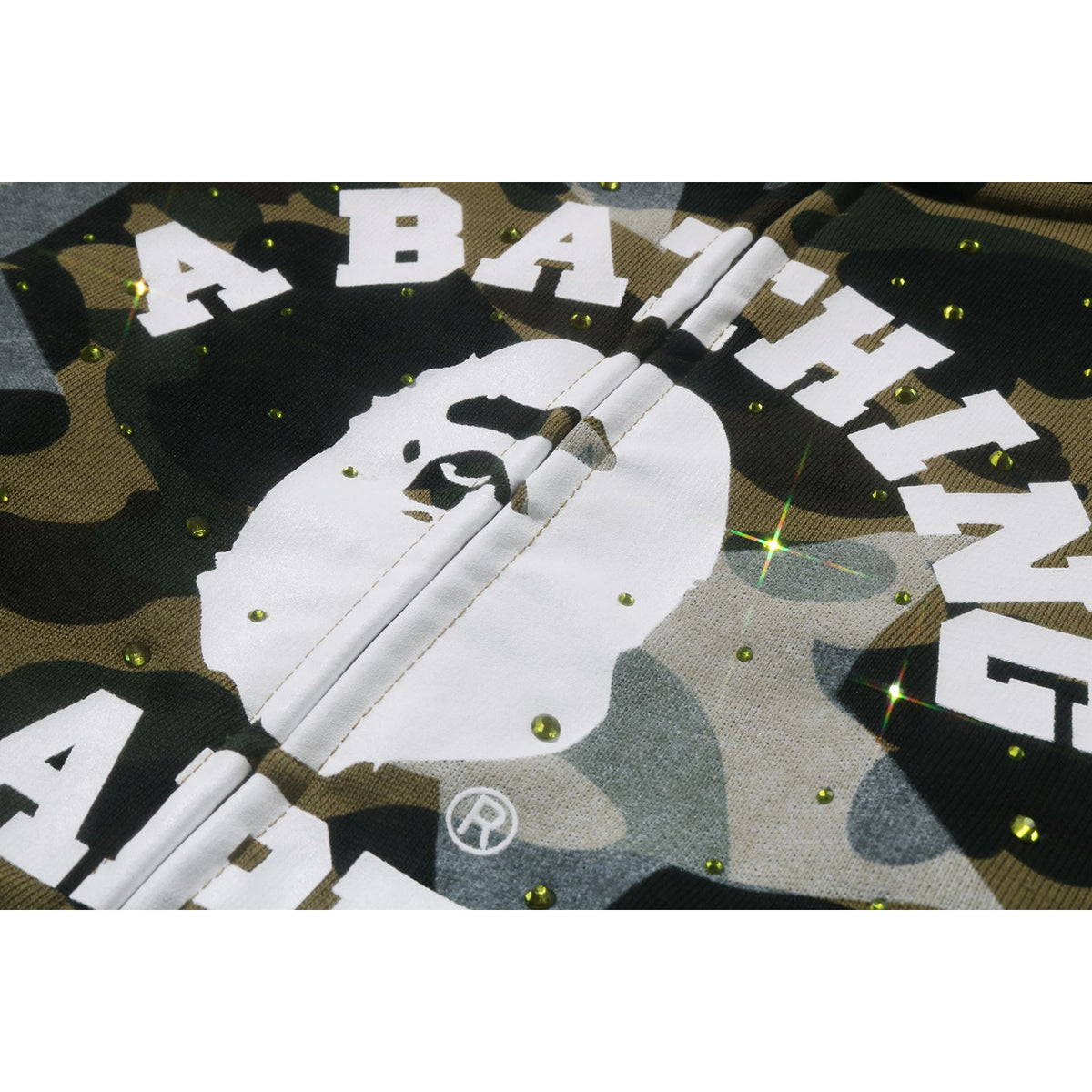 STA OVER PRINT 1ST CAMO CRYSTAL STONE COLLEGE FULL ZIP HOODIE LADIES