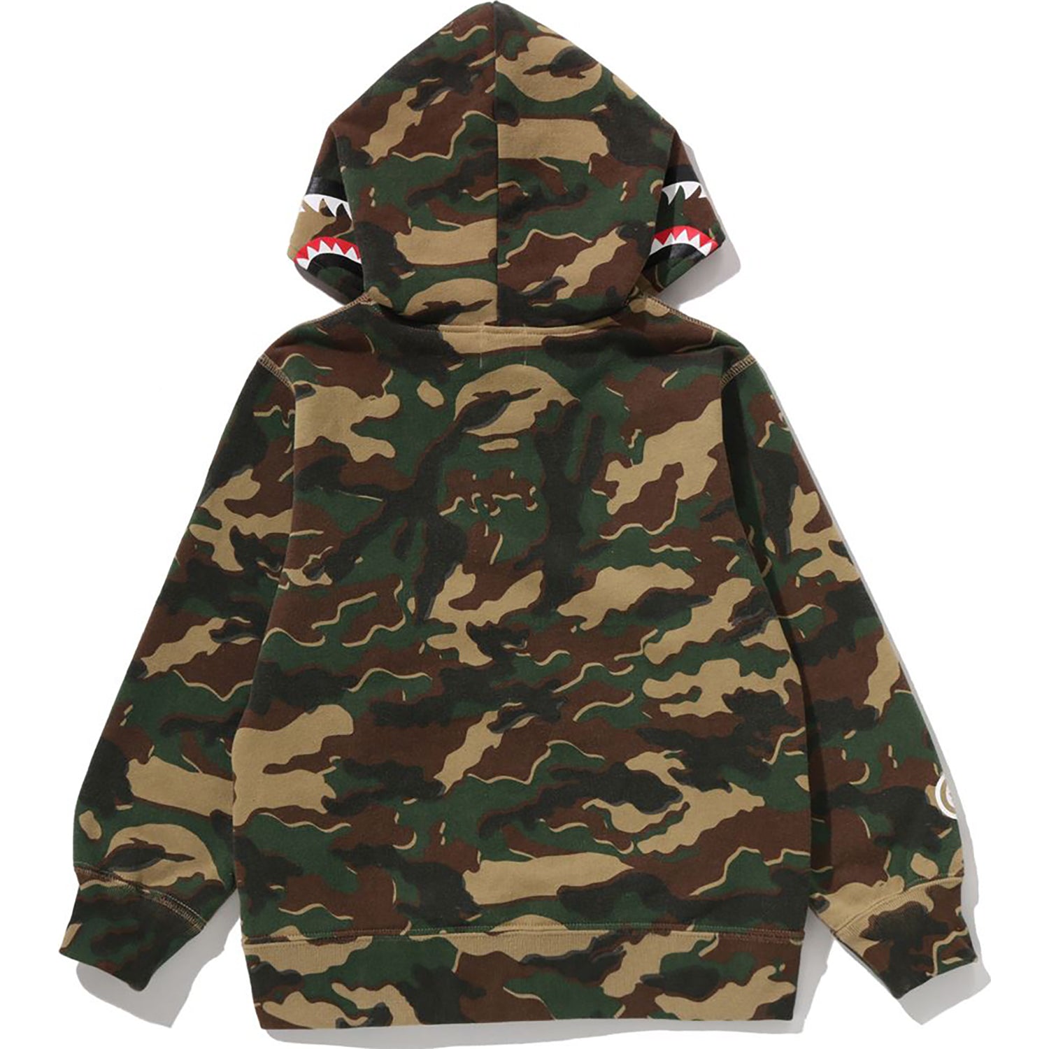 GLITCH WOODLAND CAMO SHARK ZIP HOODIE KIDS – us.bape.com