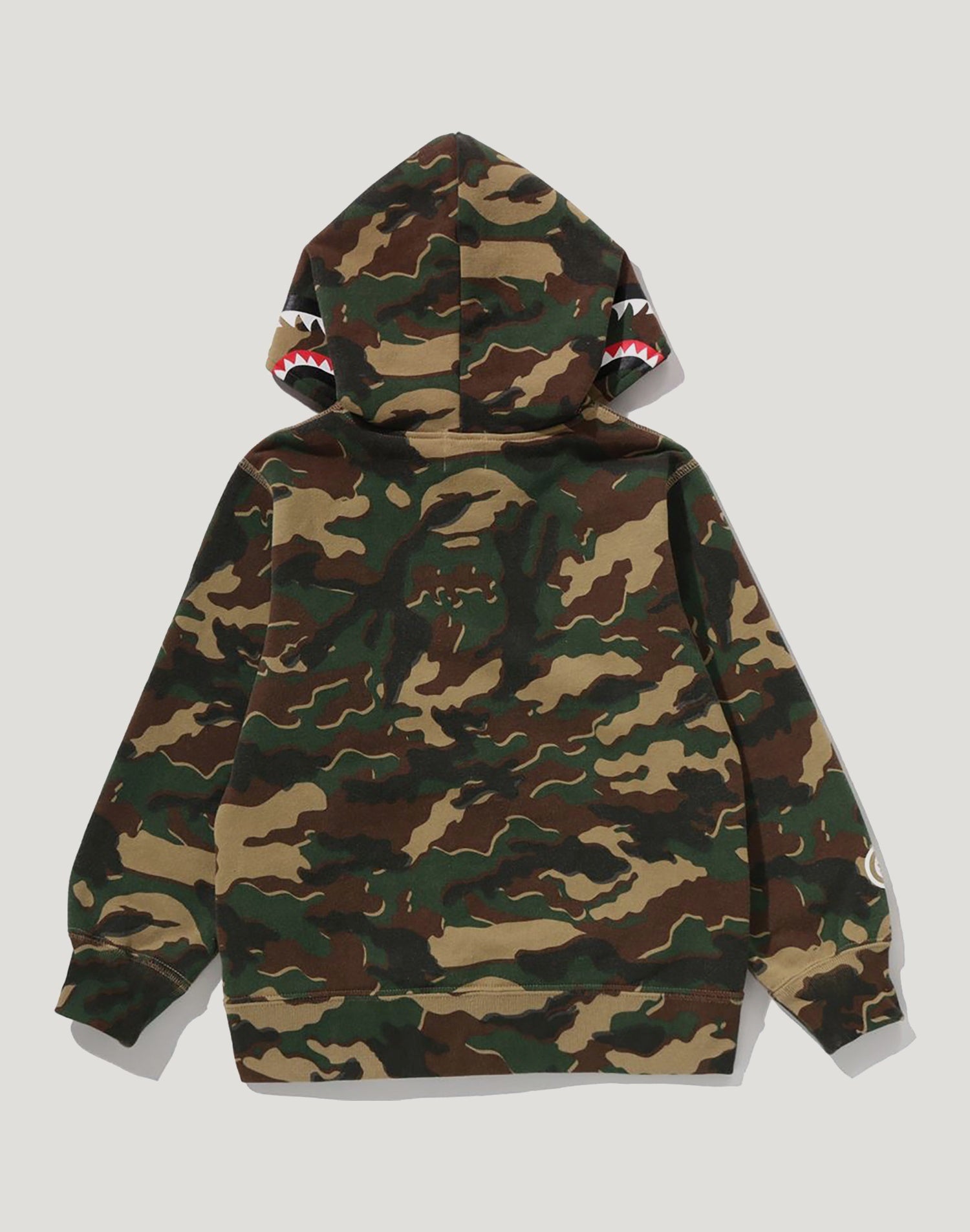 GLITCH WOODLAND CAMO SHARK ZIP HOODIE KIDS