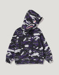 GLITCH WOODLAND CAMO SHARK ZIP HOODIE KIDS