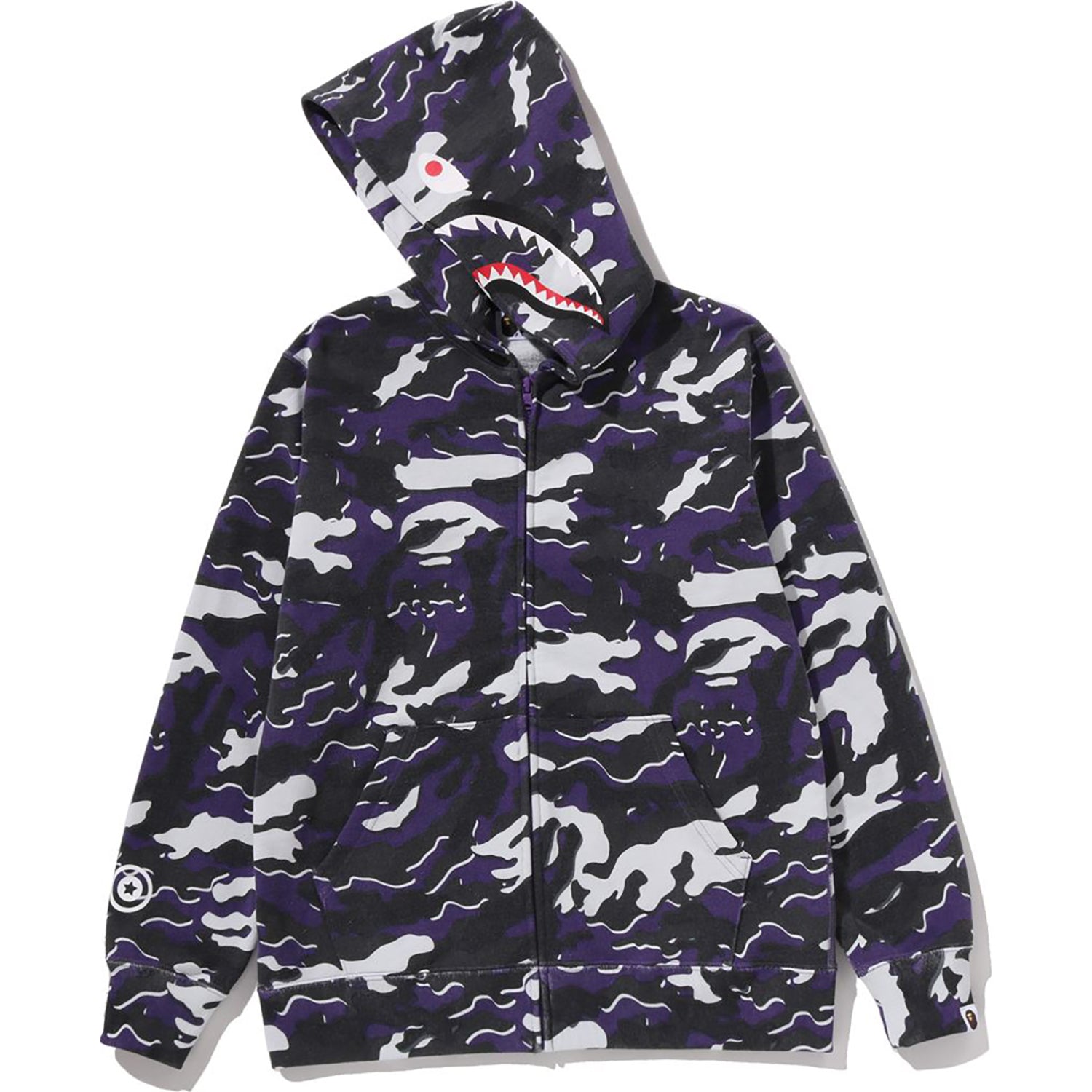 GLITCH WOODLAND CAMO SHARK ZIP HOODIE JR KIDS – us.bape.com