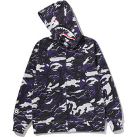 GLITCH WOODLAND CAMO SHARK ZIP HOODIE JR KIDS