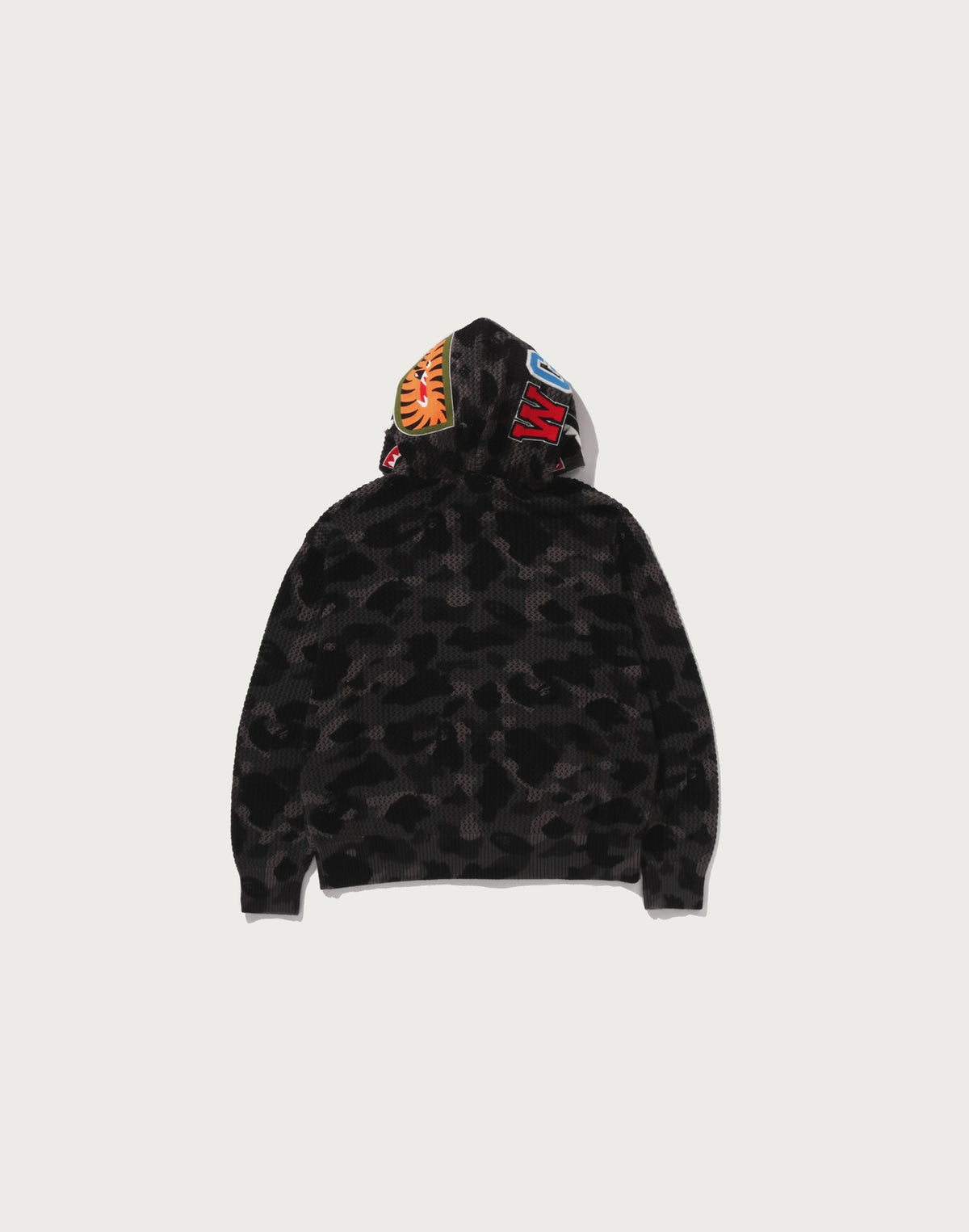 COLOR CAMO CROCHET RELAXED FIT SHARK FULL ZIP HOODIE MENS