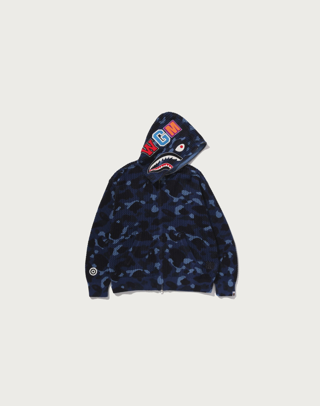 COLOR CAMO CROCHET RELAXED FIT SHARK FULL ZIP HOODIE MENS