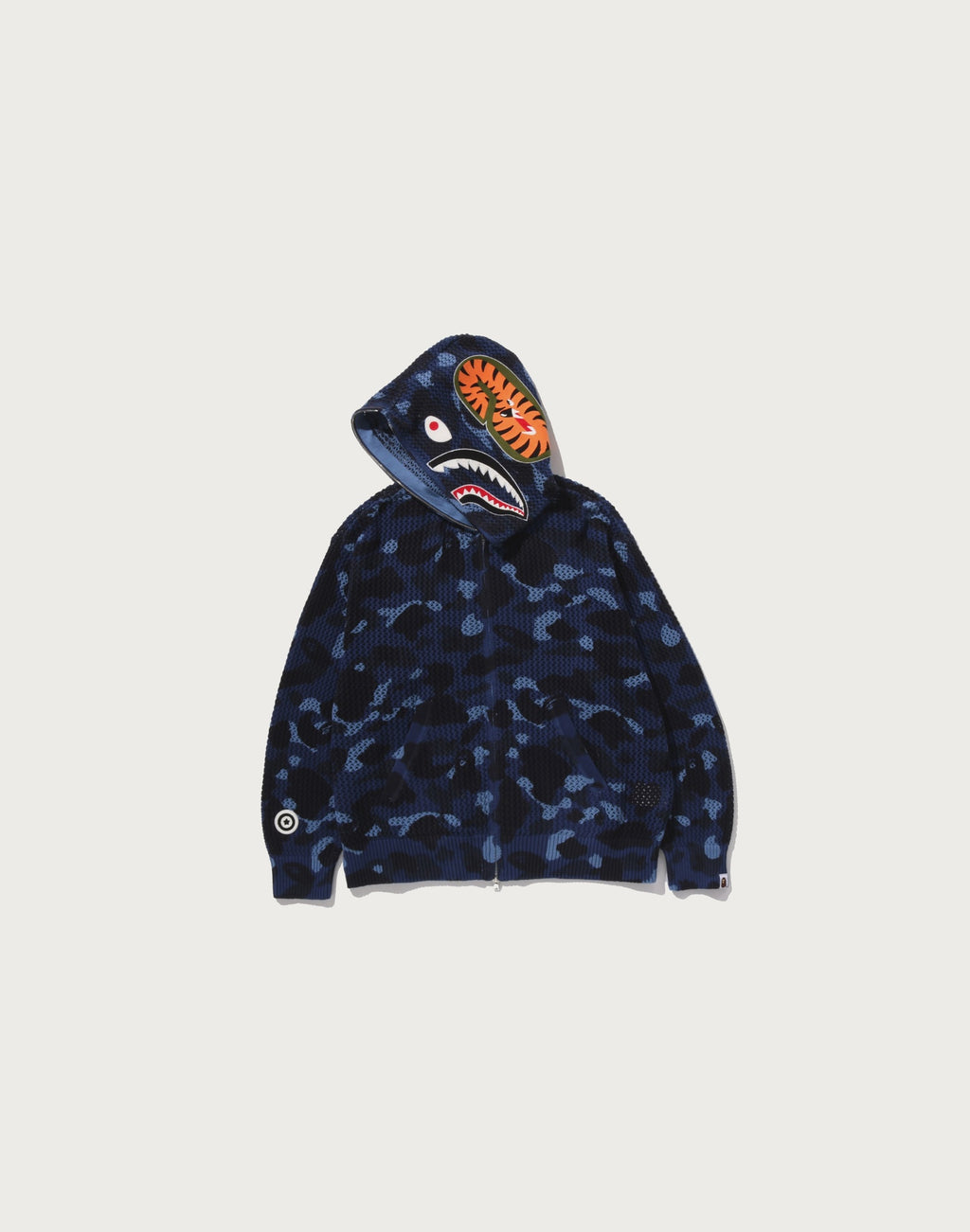 COLOR CAMO CROCHET RELAXED FIT SHARK FULL ZIP HOODIE MENS