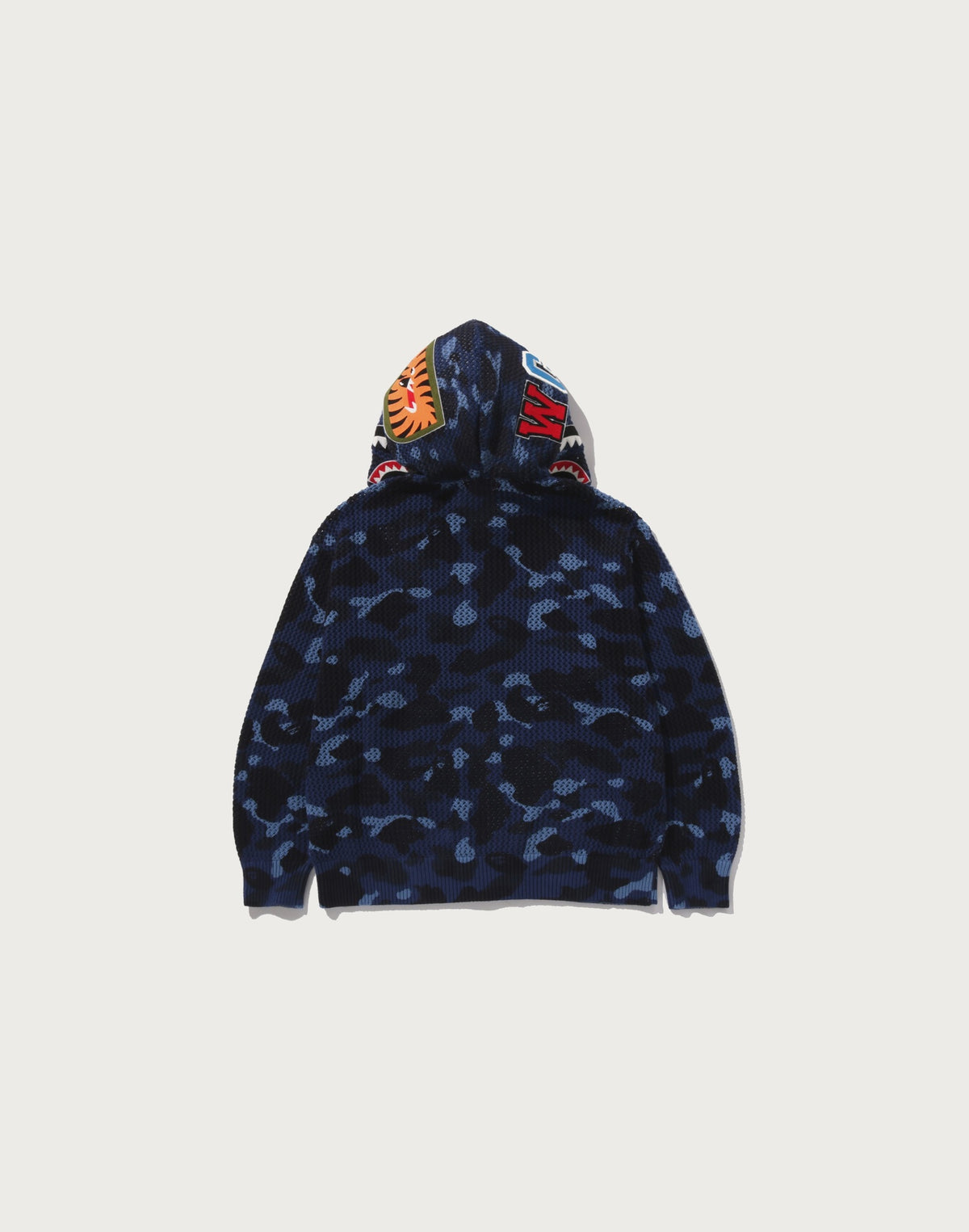 COLOR CAMO CROCHET RELAXED FIT SHARK FULL ZIP HOODIE MENS