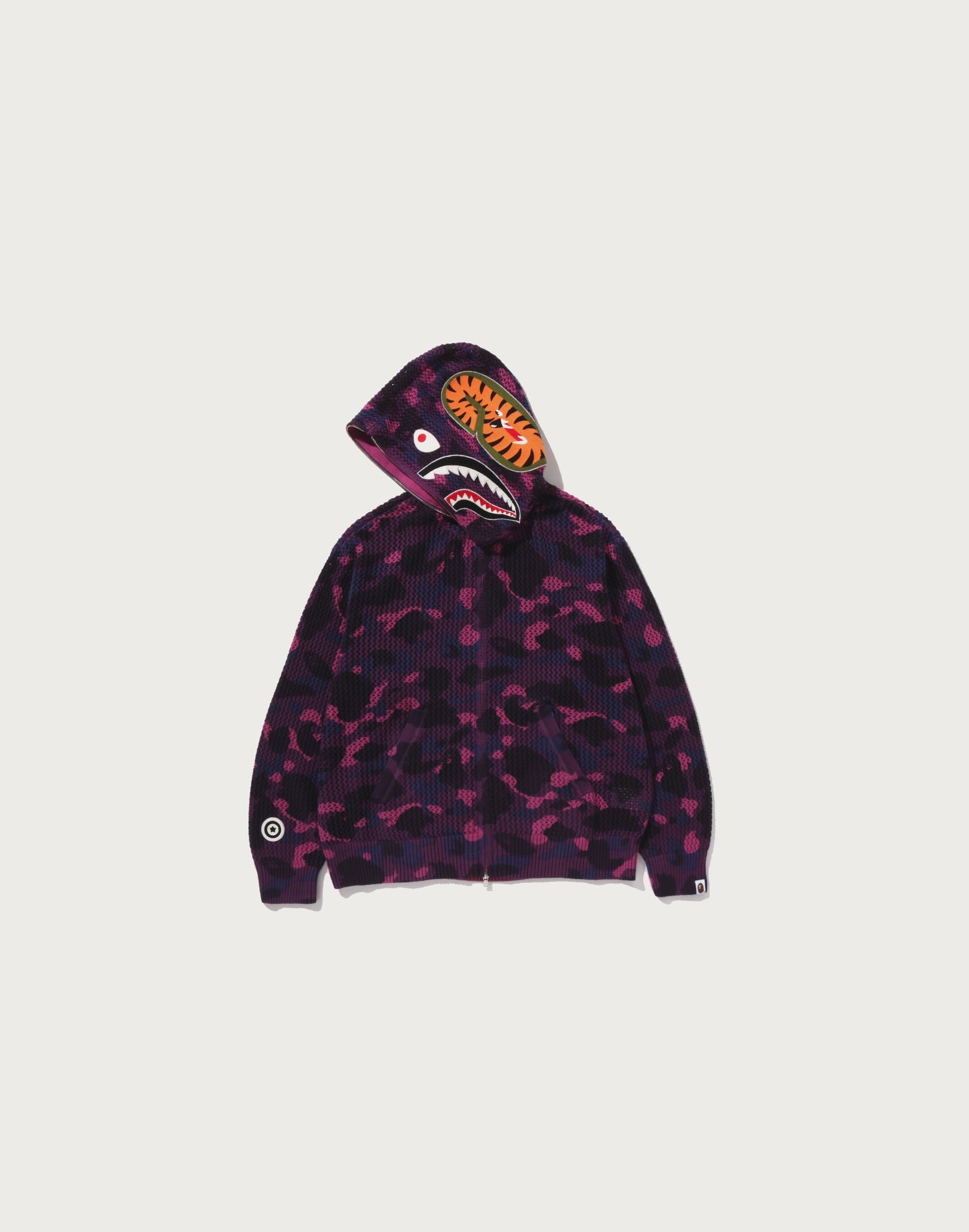 COLOR CAMO CROCHET RELAXED FIT SHARK FULL ZIP HOODIE MENS – us