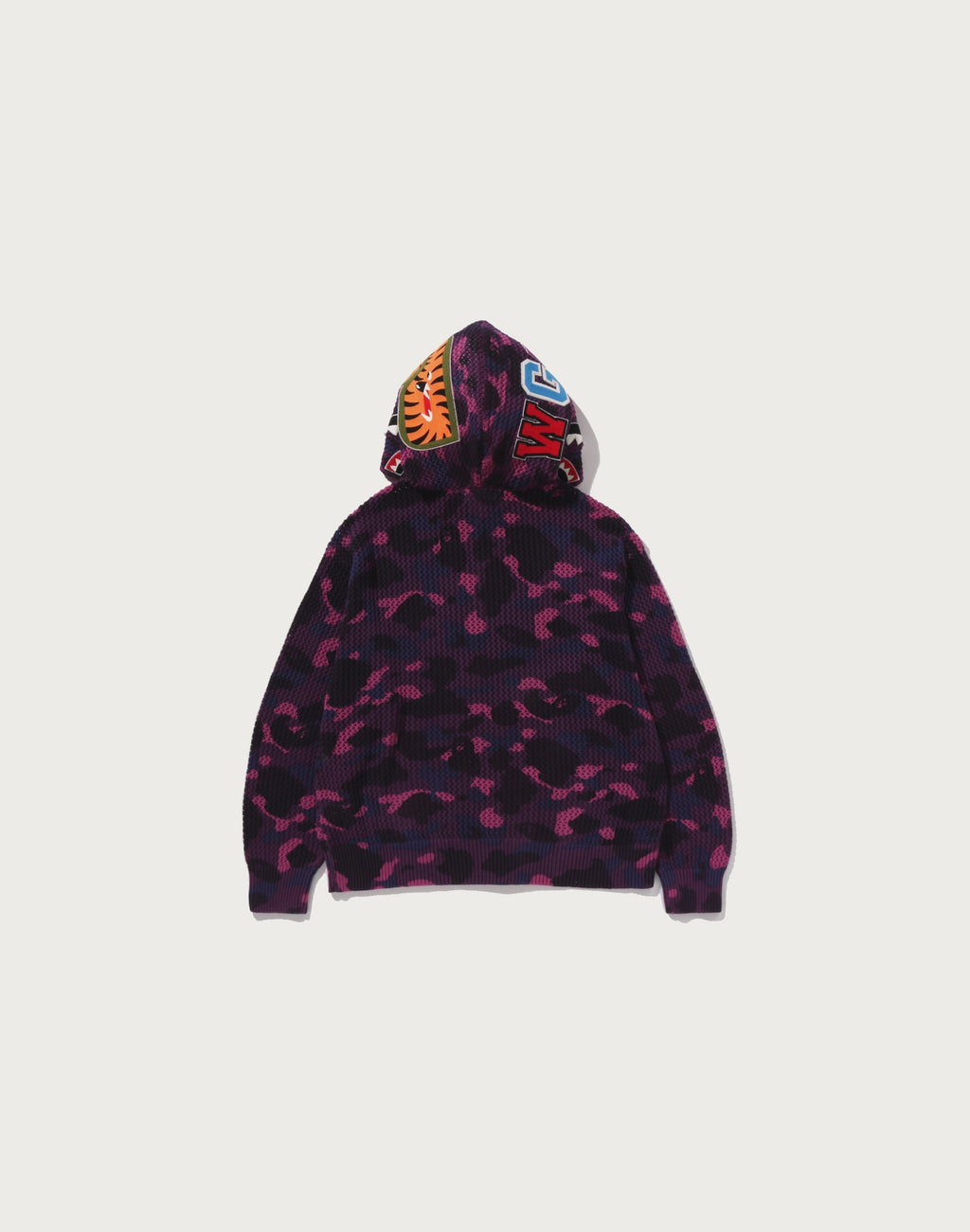 COLOR CAMO CROCHET RELAXED FIT SHARK FULL ZIP HOODIE MENS