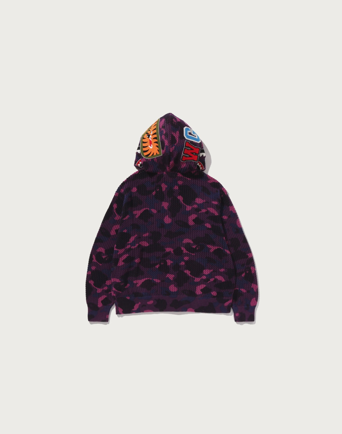 COLOR CAMO CROCHET RELAXED FIT SHARK FULL ZIP HOODIE MENS