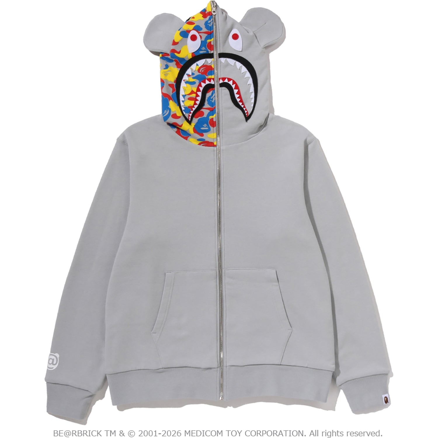 MEDICOM TOY 30TH ANNIV. BE@R SHARK FULL ZIP REVERSIBLE HOODIE MENS