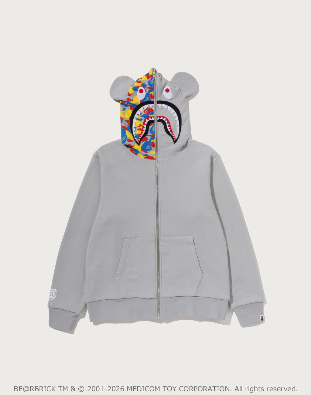 MEDICOM TOY 30TH ANNIV. BE@R SHARK FULL ZIP REVERSIBLE HOODIE MENS