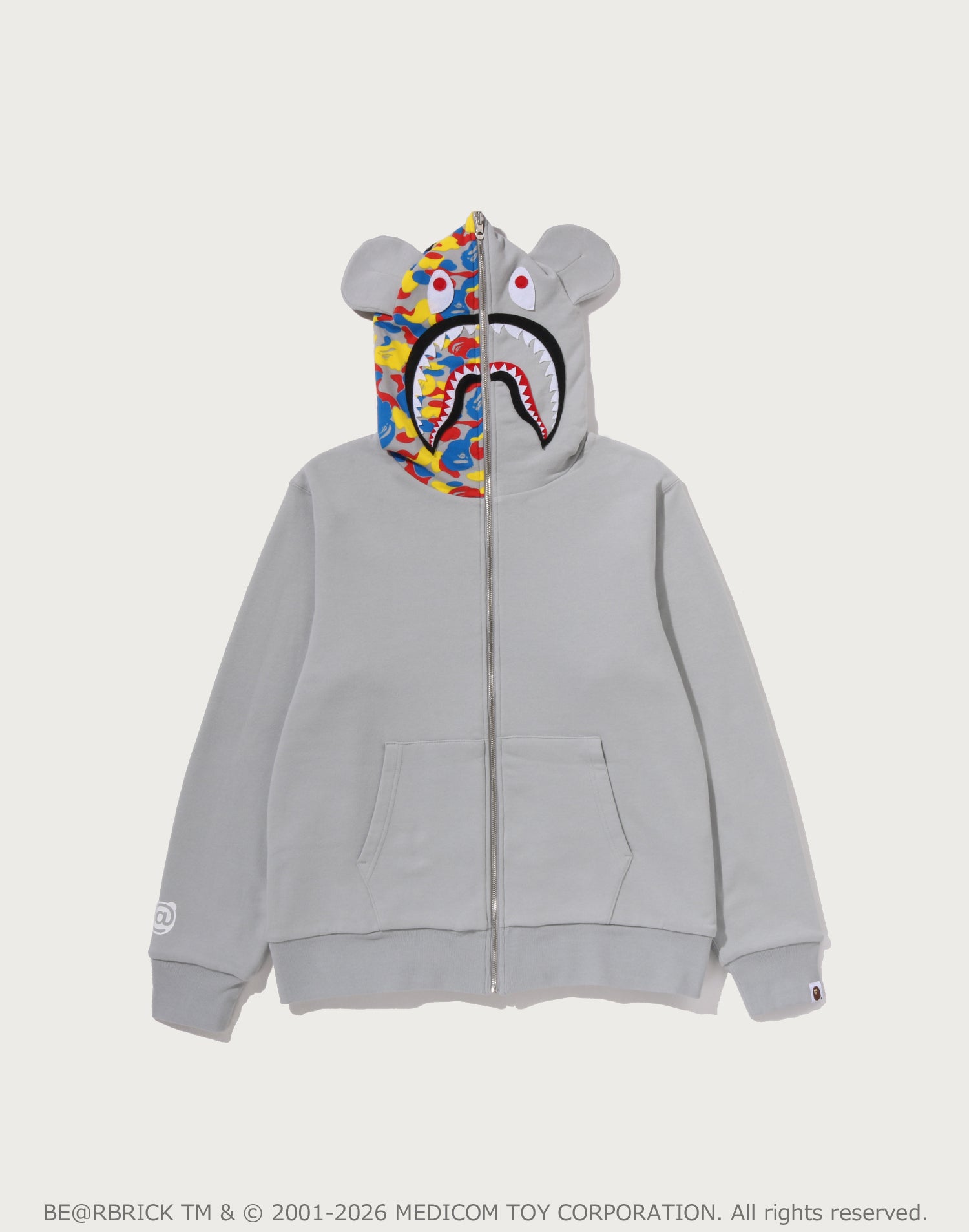 MEDICOM TOY 30TH ANNIV. BE@R SHARK FULL ZIP REVERSIBLE HOODIE MENS