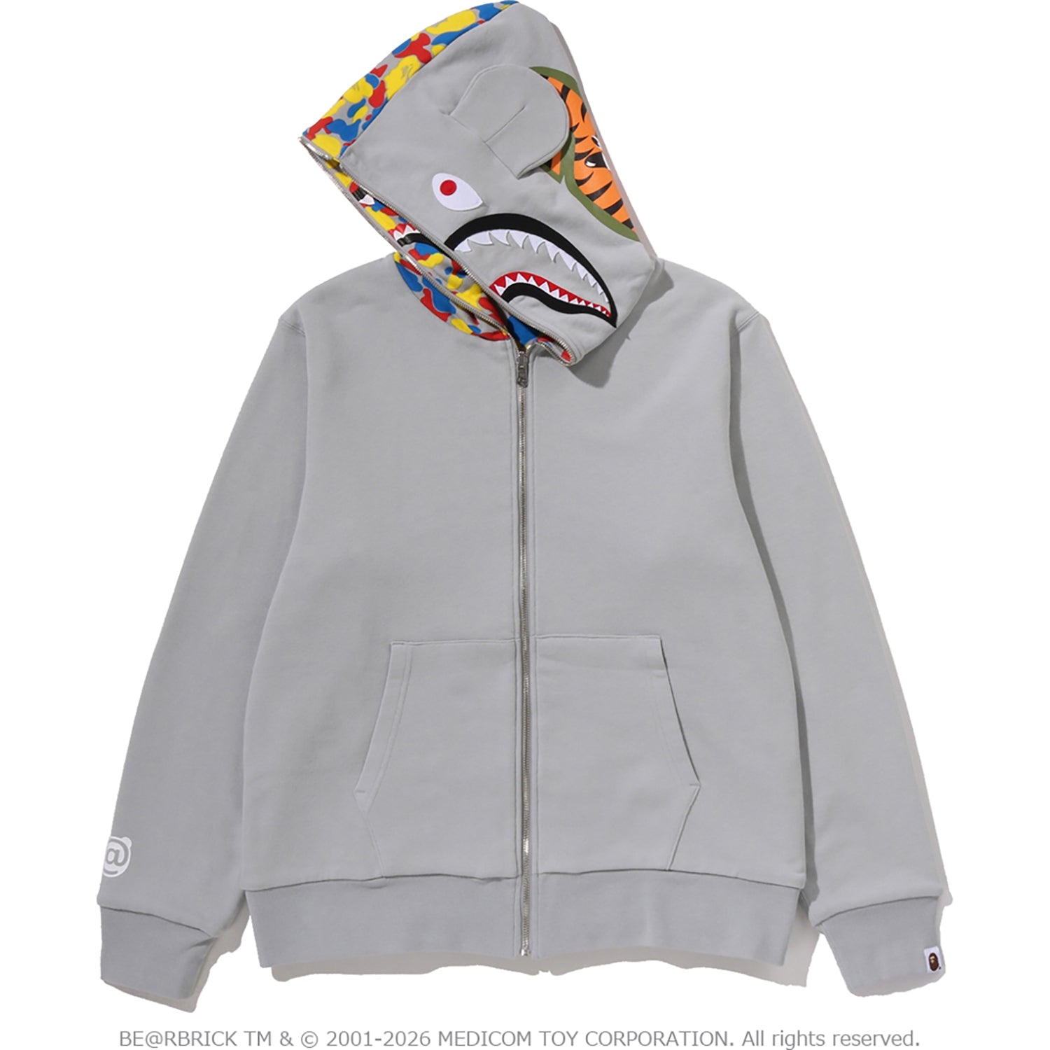 MEDICOM TOY 30TH ANNIV. BE@R SHARK FULL ZIP REVERSIBLE HOODIE MENS