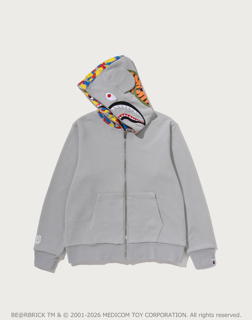 MEDICOM TOY 30TH ANNIV. BE@R SHARK FULL ZIP REVERSIBLE HOODIE MENS