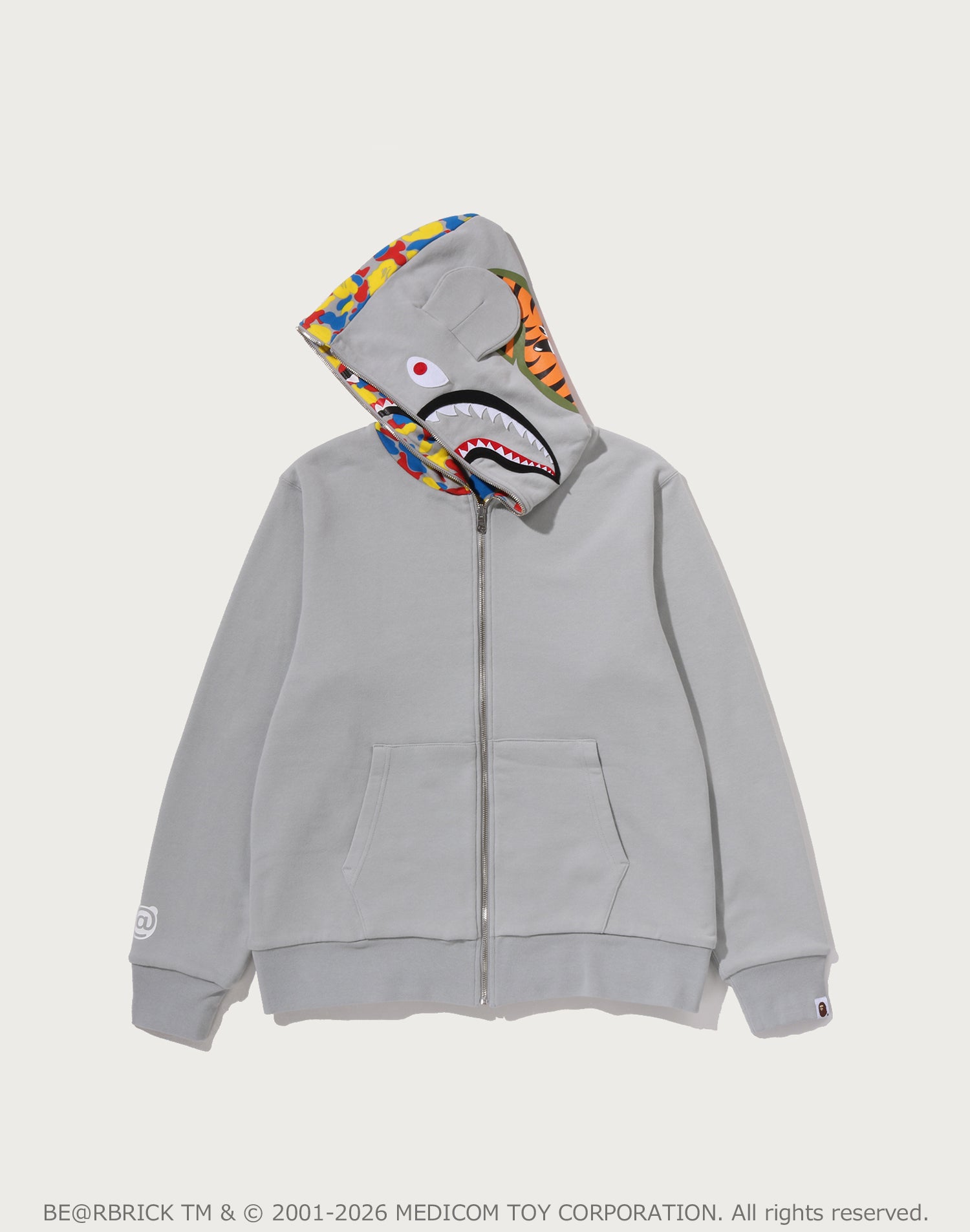 MEDICOM TOY 30TH ANNIV. BE@R SHARK FULL ZIP REVERSIBLE HOODIE MENS