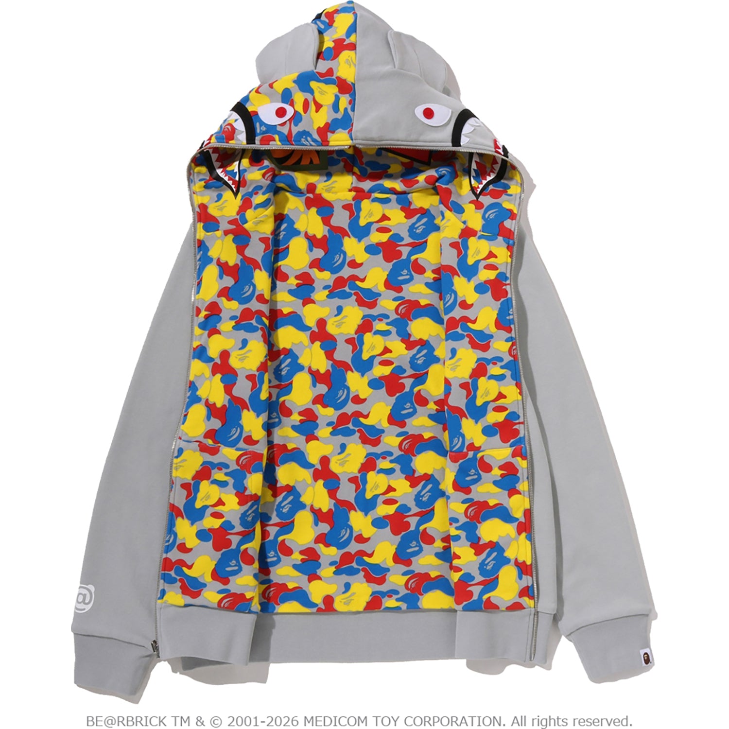 MEDICOM TOY 30TH ANNIV. BE@R SHARK FULL ZIP REVERSIBLE HOODIE MENS