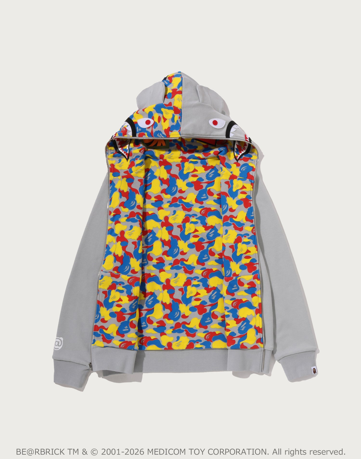 MEDICOM TOY 30TH ANNIV. BE@R SHARK FULL ZIP REVERSIBLE HOODIE MENS