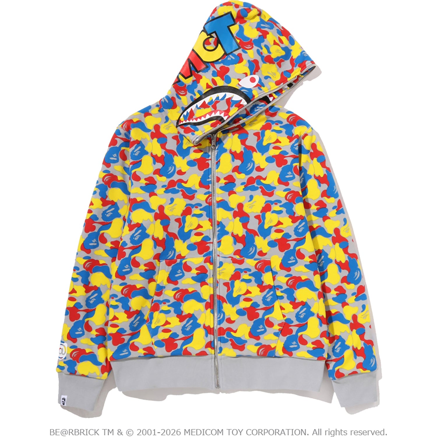 MEDICOM TOY 30TH ANNIV. BE@R SHARK FULL ZIP REVERSIBLE HOODIE MENS