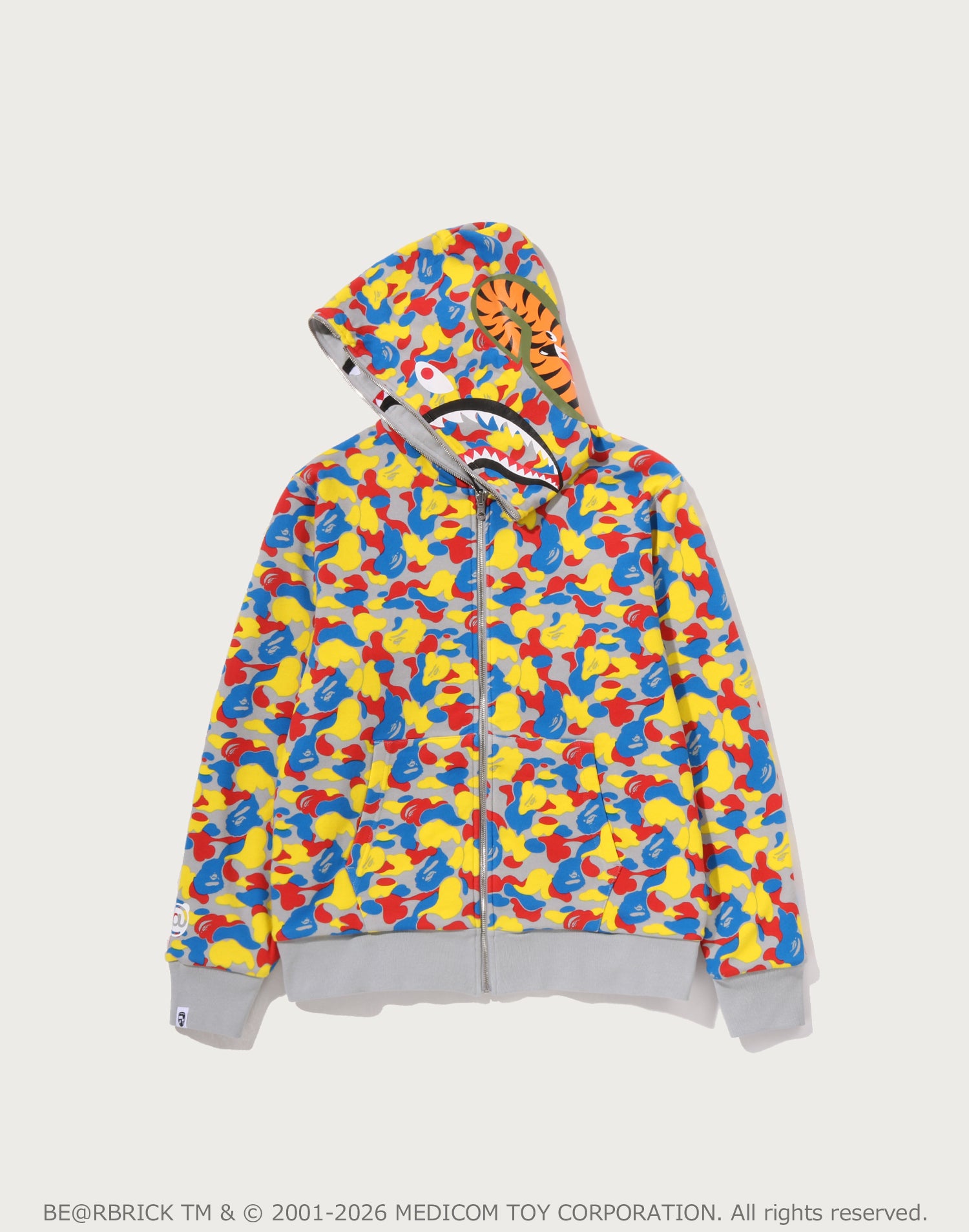 MEDICOM TOY 30TH ANNIV. BE@R SHARK FULL ZIP REVERSIBLE HOODIE MENS