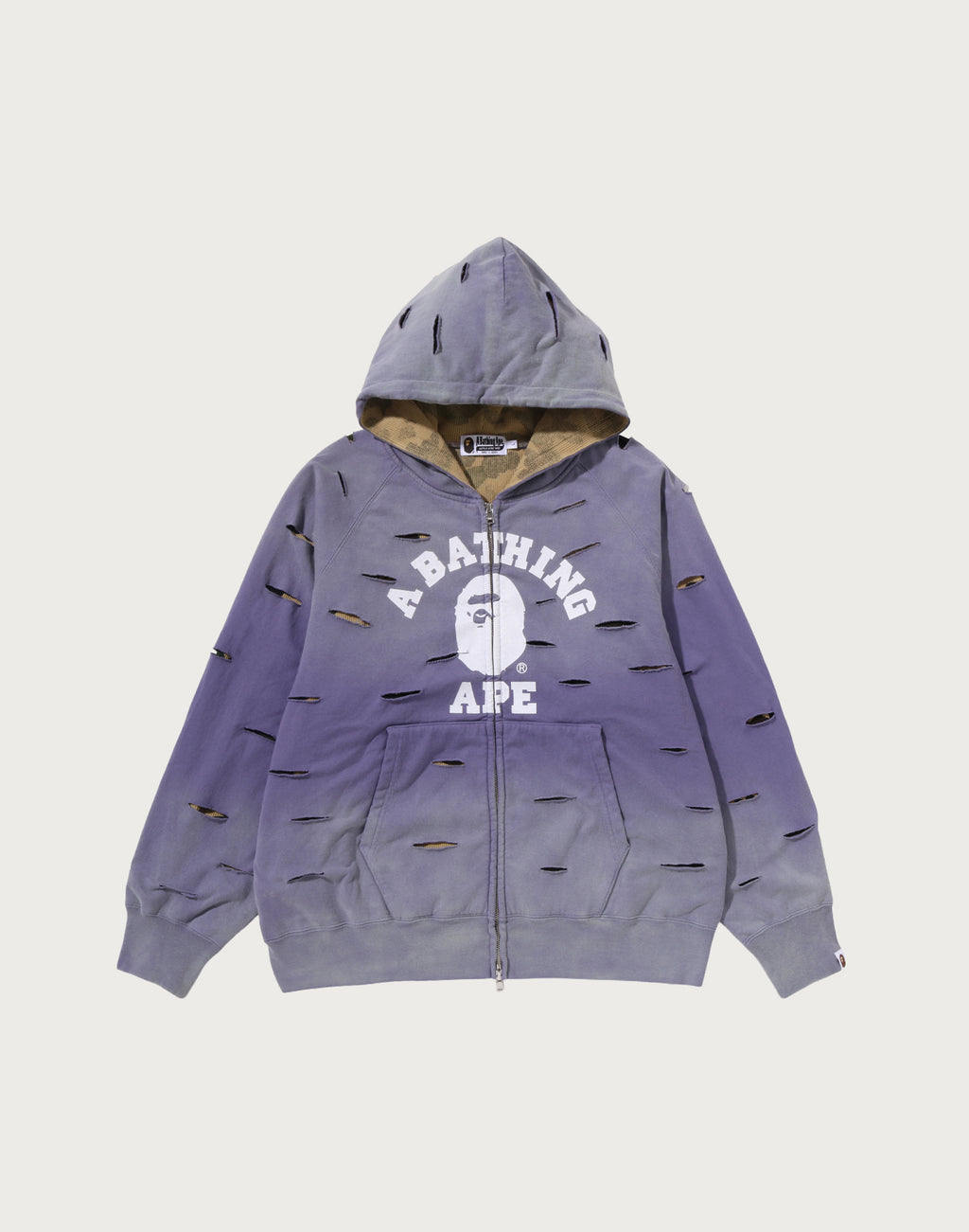 DESTROY LAYERED RELAXED ZIP HOODIE MENS