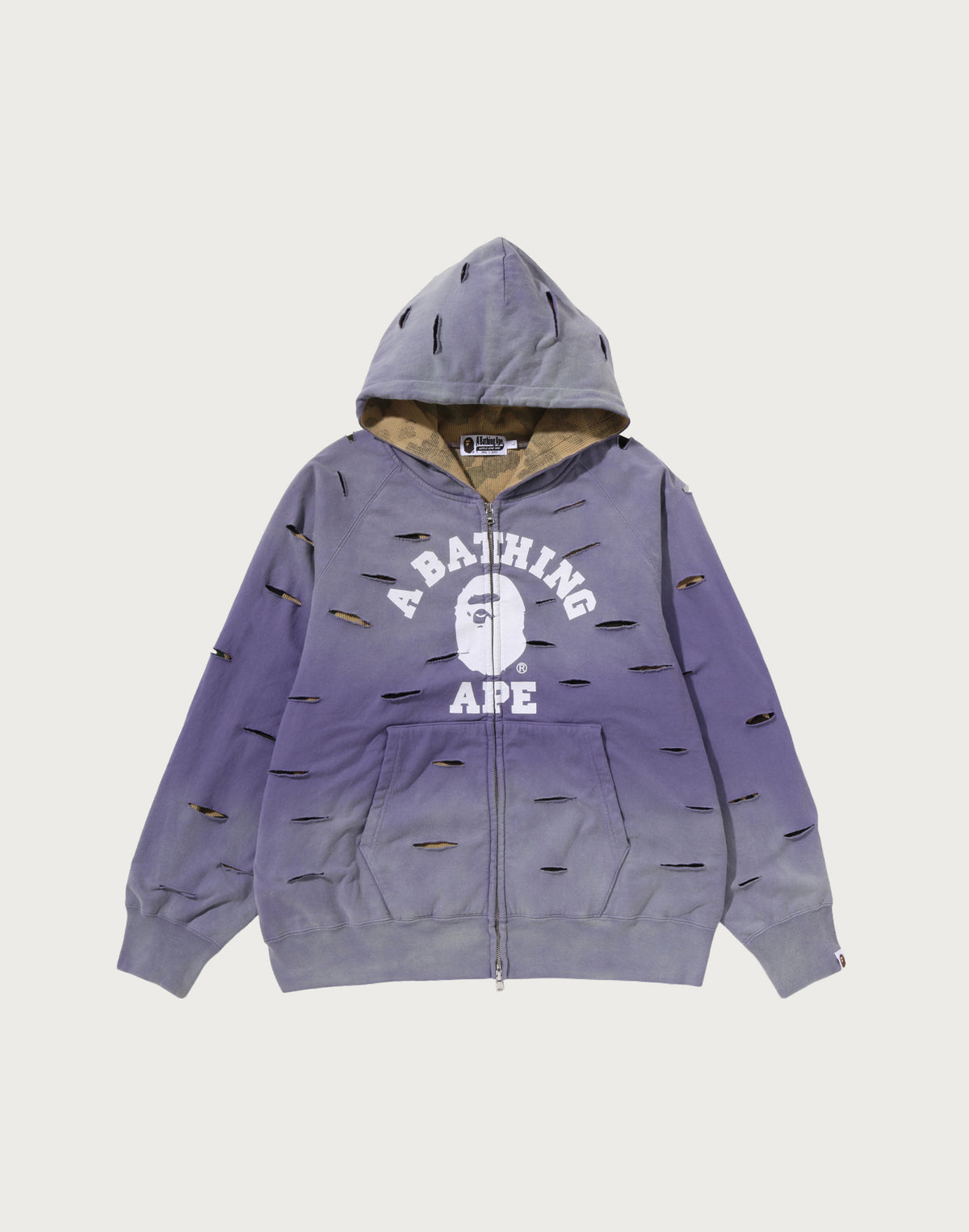DESTROY LAYERED RELAXED ZIP HOODIE MENS